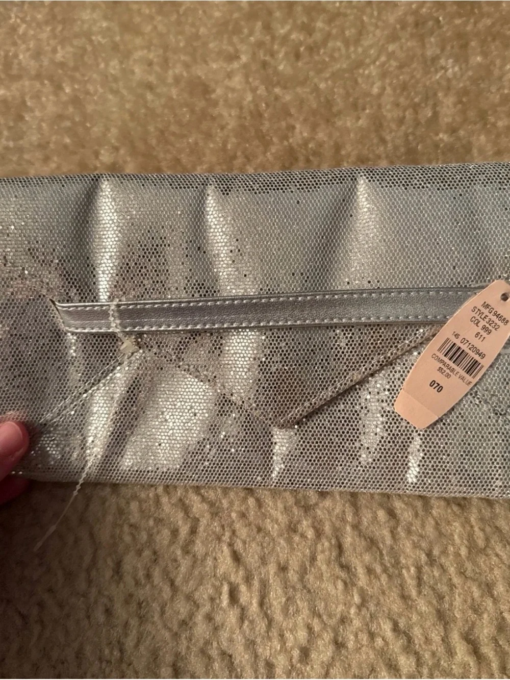 Victoria's Secret Metallic Silver Envelope Clutch